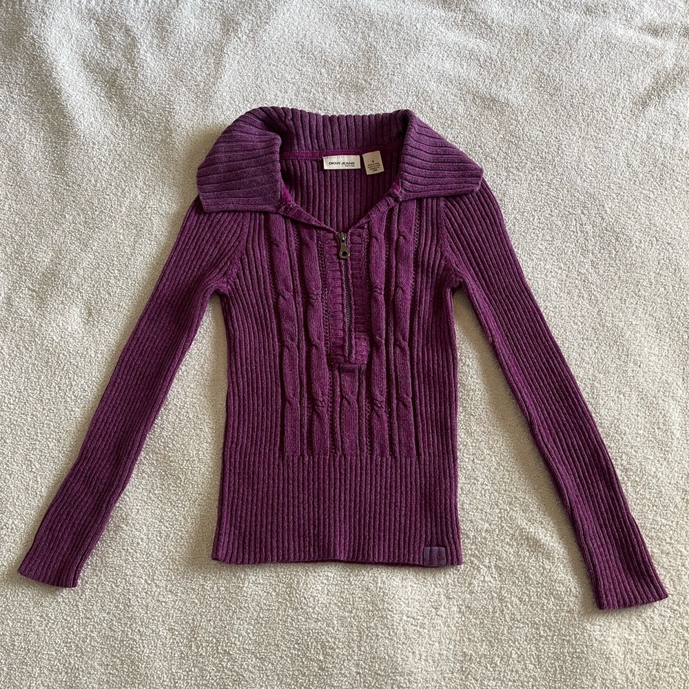 DKNY Jeans Petite Collared Sweater